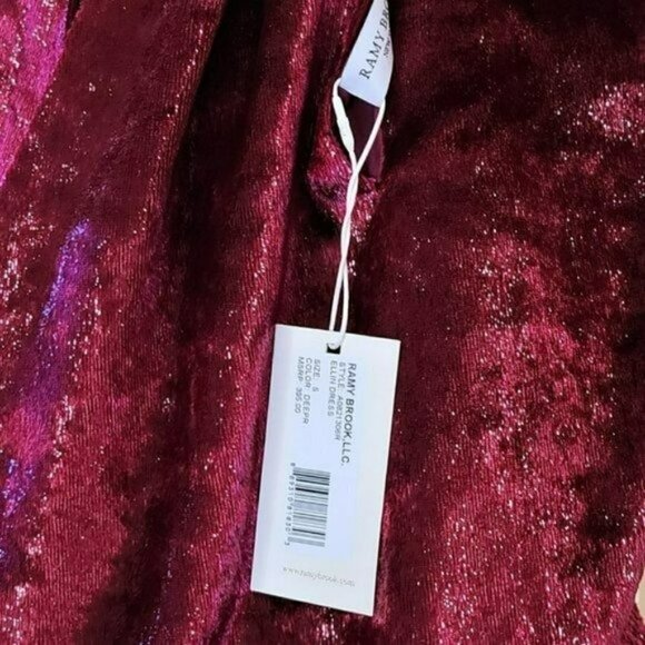 NWT Gorgeous RAMY BROOK Shimmer Velvet Ellin Party Cocktail Mini Dress - Picture 5 of 5